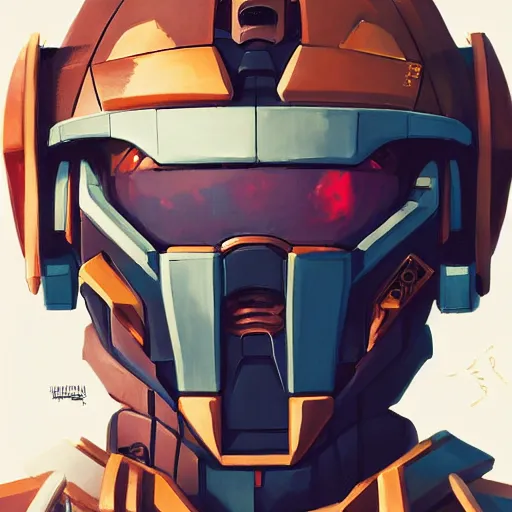 Image similar to portrait of spartan as a gundam pilot, with an intricate, detailed, urban inspired hiphop afro futuristic helmet, vector behance hd jesper ejsing, rhads, makoto shinkai, lois van baarle, ilya kuvshinov, rossdraws, hd, 3 2 k, ilya kuvshinov, gustav klimt