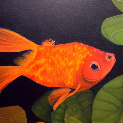 Image similar to painting of an upset goldfish by Melgmen Agulguwagu