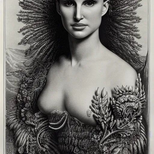 Image similar to portrait of natalie portman by ernst haeckel