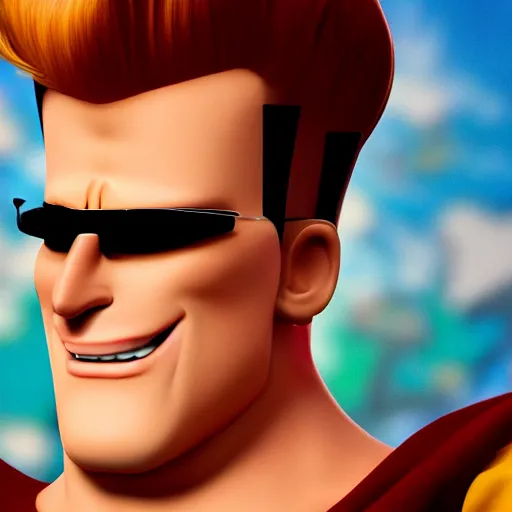 Prompt: johnny bravo as a real person, award winning photograph, 4 k, highly detailed