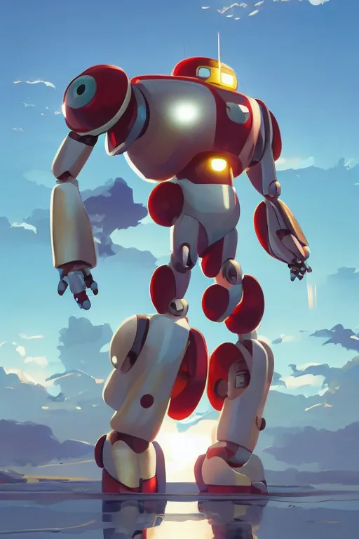 Image similar to metabots medabots medarotto medarot robot minimalist comics, behance hd by jesper ejsing, by rhads, makoto shinkai and lois van baarle, ilya kuvshinov, rossdraws global illumination ray tracing hdr radiating a glowing aura