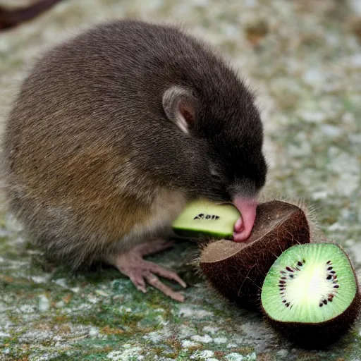 Prompt: a kiwi eating a kiwi