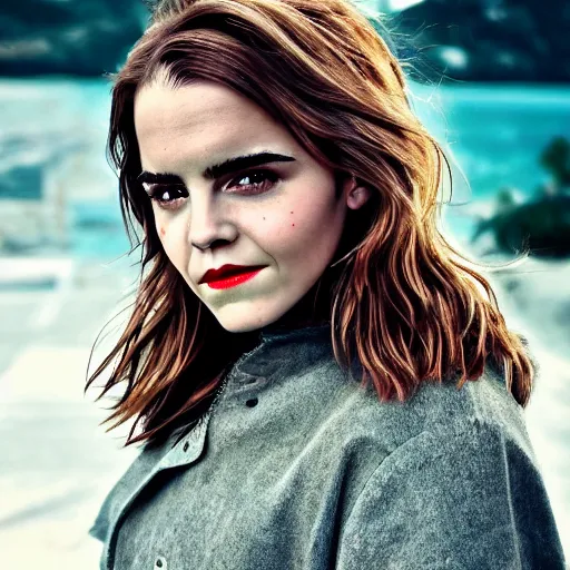 Image similar to jack black mixed with emma watson, vogue magazine photo, 8 k, artistic style