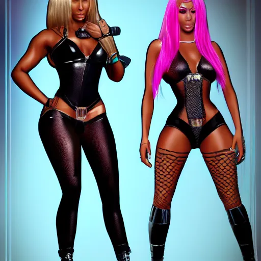 Prompt: carmella from wwe and nicki minaj, digital art, 8 k, artstation