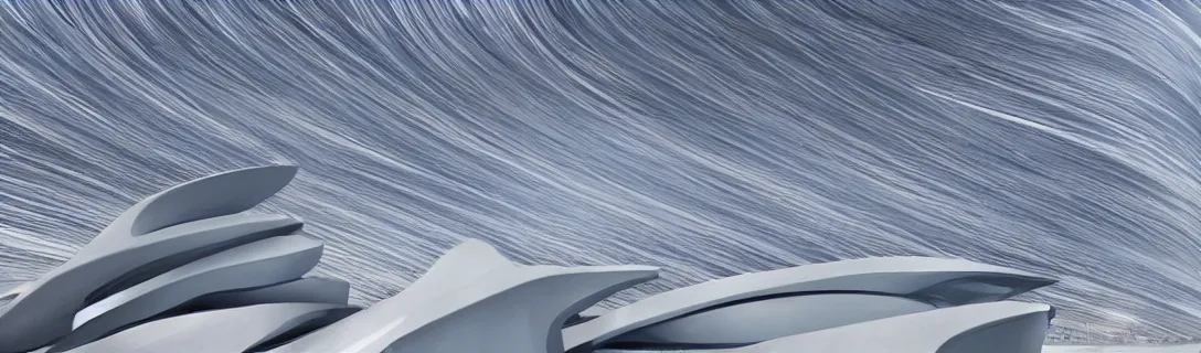 Prompt: zaha hadid design in starry nigh