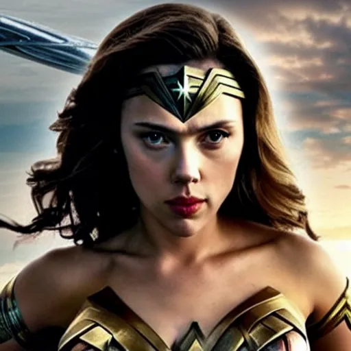 Image similar to Scarlett Johansson as wonder woman