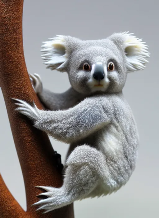 Image similar to 80mm resin detailed miniature of fluffy koala, Product Introduction Photos, 4K, Full body, simple background