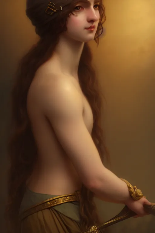 Prompt: a portrait of a Satyr, illustration, soft lighting, soft details, painting oil on canvas by Edmund Blair Leighton and Charlie Bowater octane render trending on artstation d&d characters, 4k, 8k, HD