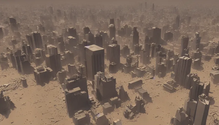 Image similar to New York under tons of sand after a sandstorm, hyperdetailed, artstation, cgsociety, 8k