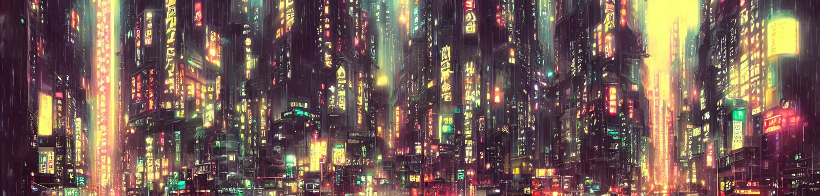 Image similar to neo - tokyo in the rain, by wlop, concept art, poster, high details