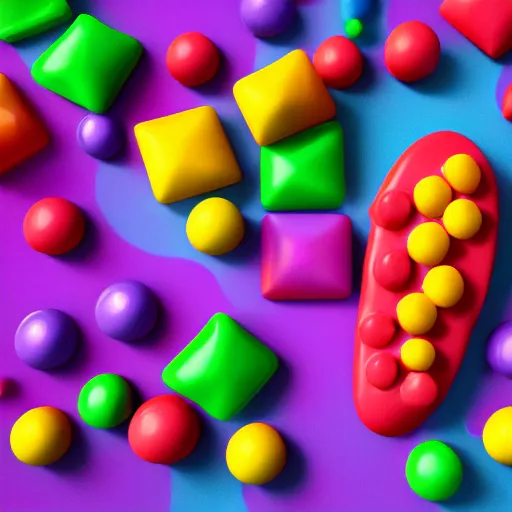 Image similar to a crocodile made entirely out of gumdrops, candyland background, cinematic lighting, product photography, 3 d render