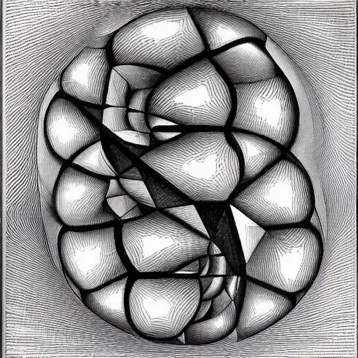 Image similar to knowledge, drawing by mc Escher