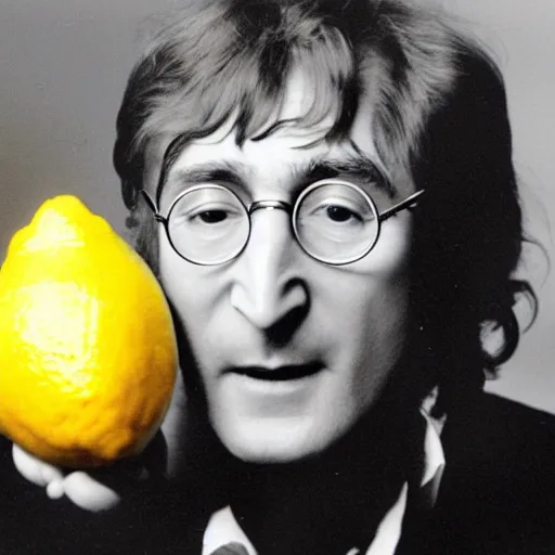 Prompt: john lennon in a lemon costume