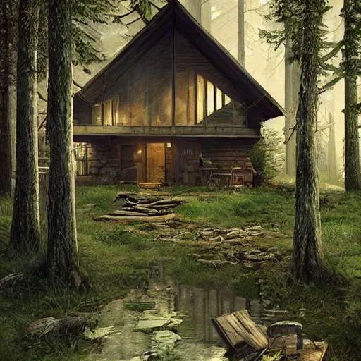 Image similar to a cabin in the woods by Klaus Wittmann