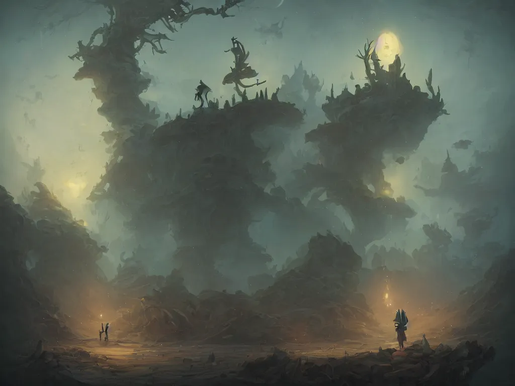 Image similar to realm of ghosts, by peter mohrbacher and mikko lagerstedt