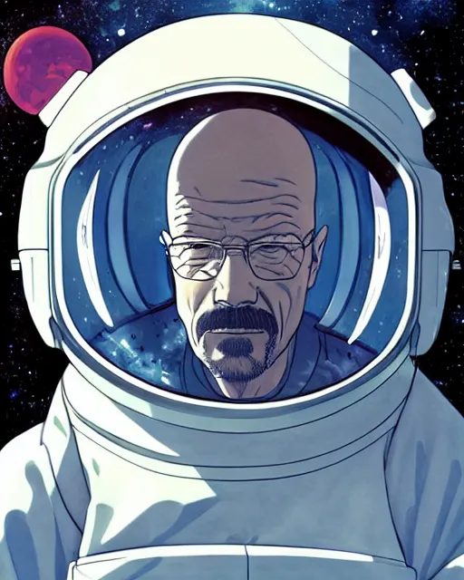 Image similar to walter white astronaut, art by makoto shinkai and alan bean, yukito kishiro