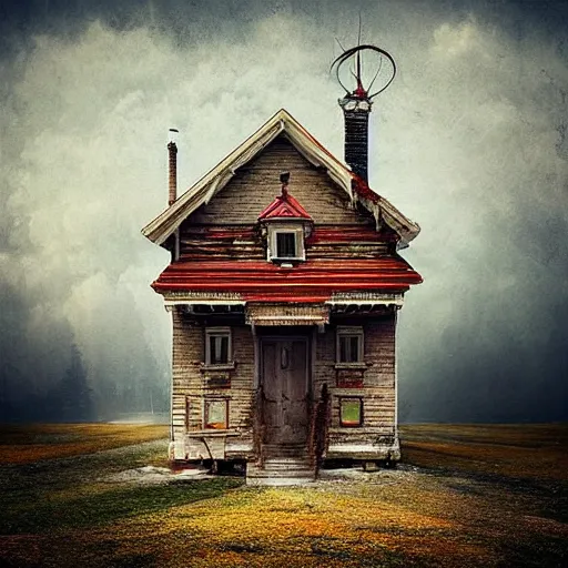 a house in nowhere, surrealism, dreamcore, Stable Diffusion