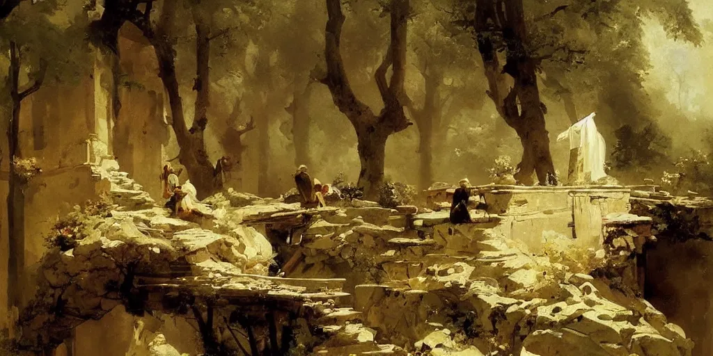 Image similar to gorgeous Carl Spitzweg painting, artstation