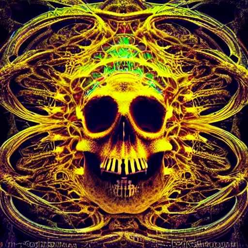 Prompt: fractal skull afro third eye art art by machina infinitum, infinite! intricacy!, complexity from simplicity rendered in octane, mandelbulb 3 d, ambient occlusion, macro photography