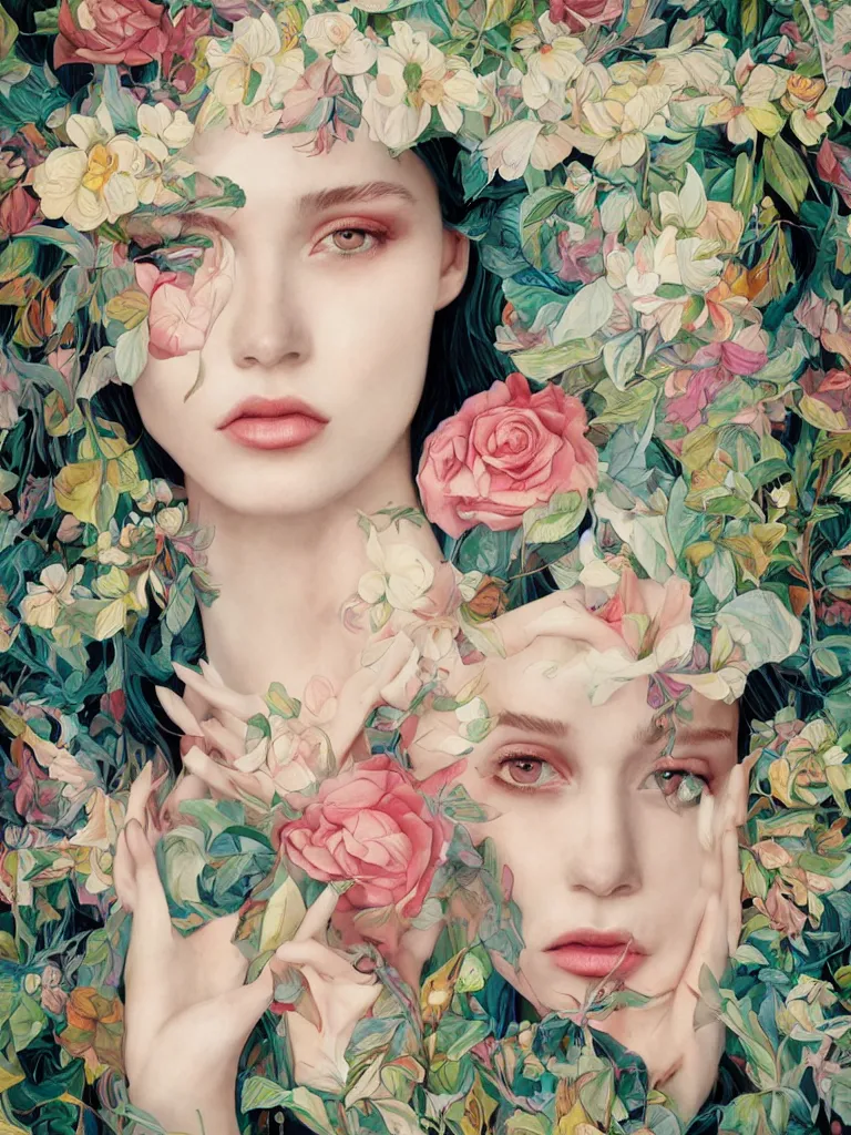 Image similar to portrait fragrance advertising campaign by james jean