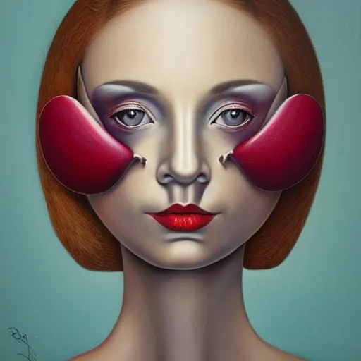 Image similar to detailed painting, a painting of a woman, skeuomorphic, airbrush art, an ultrafine detailed painting by rafal olbinski, behance contest winner, pop surrealism, very detailed, minimalist