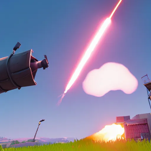 Image similar to fortnite minuteman missile launch, 3 d render, unreal engine 4, high quality