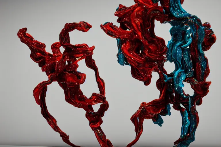 Image similar to Painful pleasures by Lynda Benglis, octane render, 4k, 8k, sharp, very very beautiful, stunning, (twisted flux), vanishing!