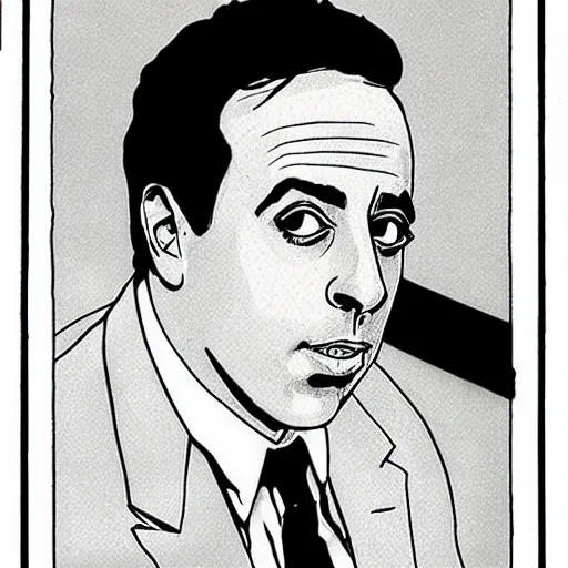 Image similar to jerry seinfeld, portrait, by guido crepax