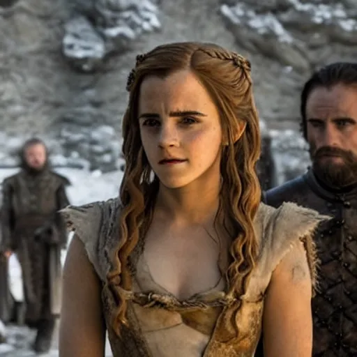 Image similar to A still of Emma Watson in Game of Thrones