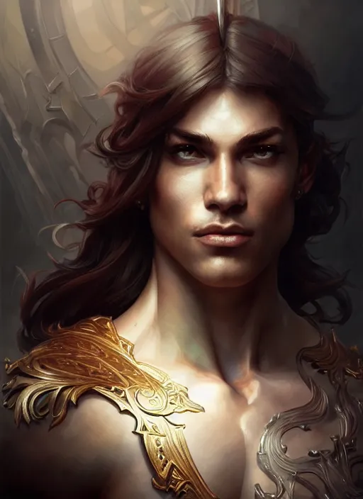 Image similar to Portrait of Elmo, D&D, muscular, fantasy, intricate, elegant, highly detailed, digital painting, artstation, concept art, smooth, sharp focus, illustration, art by artgerm and greg rutkowski and alphonse mucha