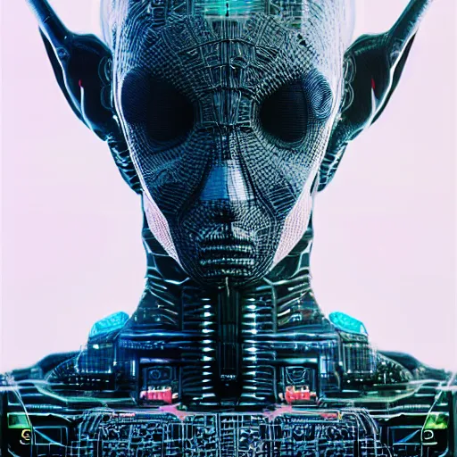 Image similar to portrait of a alien monster. full body portrait, in the city intricate abstract. cyberpunk, intricate artwork, by Tooth Wu, wlop, beeple. octane render, trending on artstation, greg rutkowski very coherent symmetrical artwork. cinematic, hyper realism, high detail, octane render, 8k, minimalistic, hyperrealistic surrealism, award winning masterpiece with incredible details, a surreal vaporwave liminal space, highly detailed, trending on ArtStation