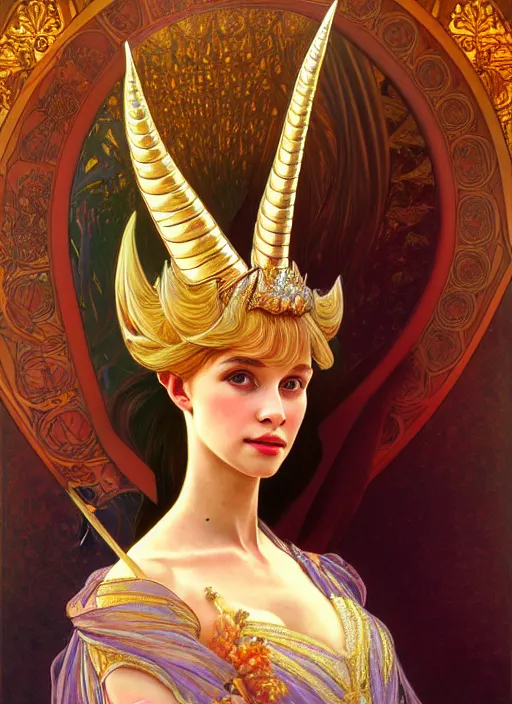 Prompt: oil portrait of princess celestia, intricate, elegant, highly detailed, lighting, painting, artstation, smooth, illustration, art by greg rutowski and alphonse mucha