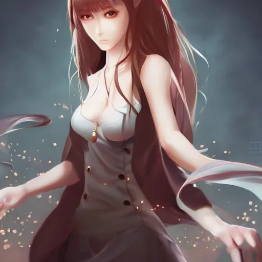 Prompt: kurisu makise, elegant, ultra highly detailed, digital painting, smooth, sharp focus, artstation, pixiv, art by ina wong, bo chen, artgerm, rossdraws, sakimichan