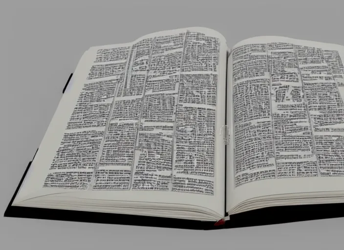 Prompt: open book without text 3D render