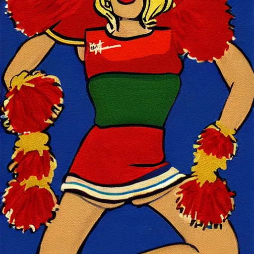 Prompt: cheerleader einstein portrait