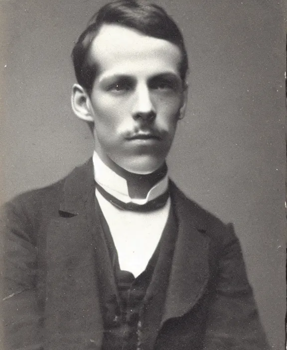 Image similar to portrait of pete davidson, 1 8 9 0 s, victorian photograph