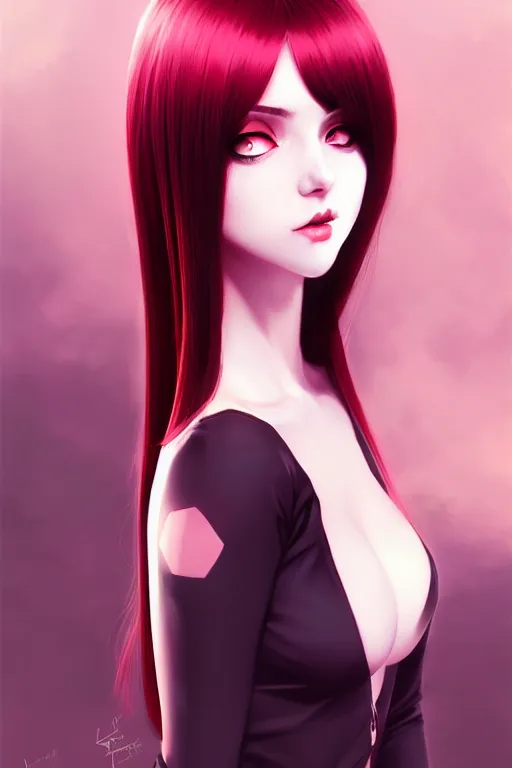 Image similar to a beautiful succubus by ilya kuvshinov