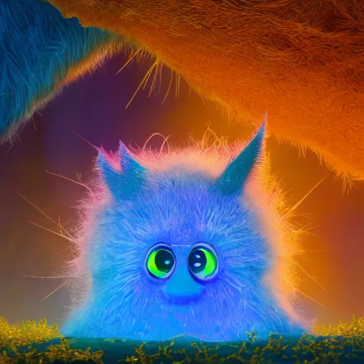 Image similar to tiny fur single - cell monster, floating, rbc, radiolaria, protophyta, micro - organisms, center, symmetric, rim light, marine microbiology, bioluminescence, electric, fur, soft, concept art, intricate details, highly detailed, colorful, photorealistic, disney pixar, octane render, iridescent, anime, 8 k