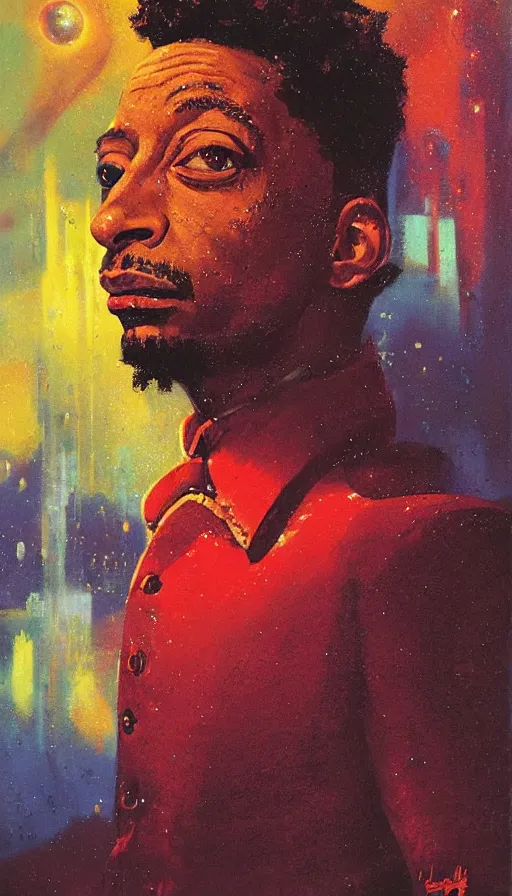 Image similar to portrait of 2 1 savage, by paul lehr,