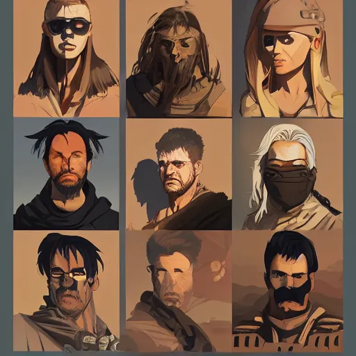 Image similar to face icon stylized minimalist mad max beyond thunderdome, loftis, cory behance hd by jesper ejsing, by rhads, makoto shinkai and lois van baarle, ilya kuvshinov, rossdraws global illumination