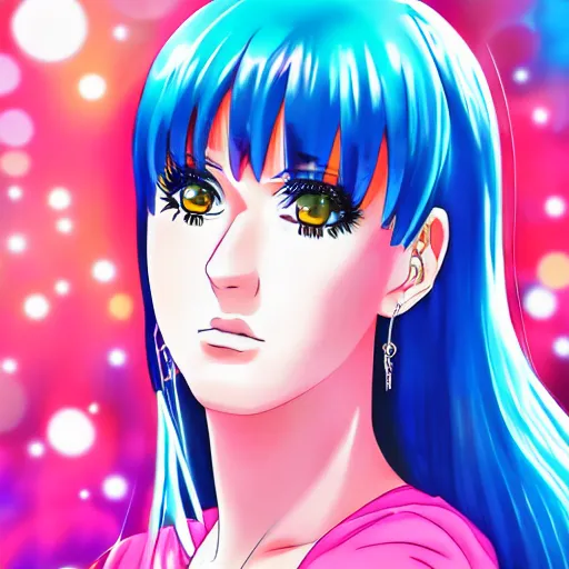 Prompt: Anime portrait of Katy Perry, anime art, anime style, 4k, 8k