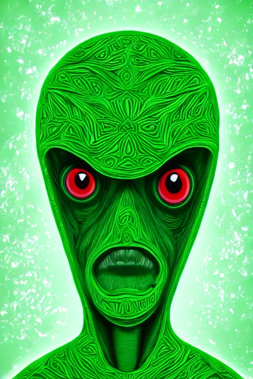 Image similar to green alien made of jello, symmetrical, highly detailed, digital art, sharp focus, trending on art station, anime art style