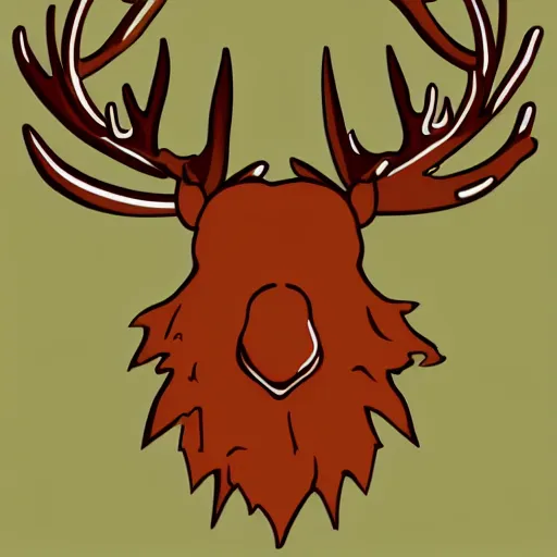 Image similar to a moose with maple leaf antlers logo, fall colors, logo