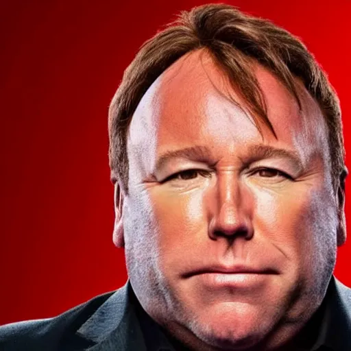 Prompt: alex jones cosplaying a tomato