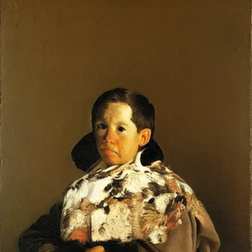 Image similar to a sparrow, by Velázquez, oil on canvas