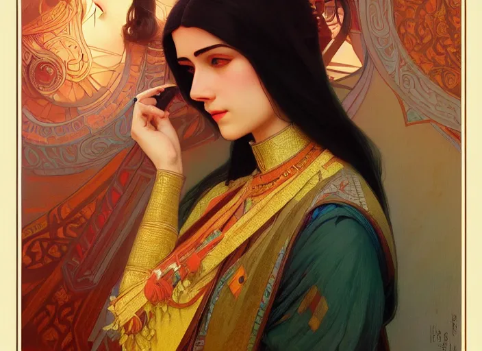 Image similar to photography of jamini roy, deep focus, d & d, fantasy, intricate, elegant, highly detailed, digital painting, artstation, concept art, matte, sharp focus, illustration, hearthstone, art by artgerm and greg rutkowski and alphonse mucha