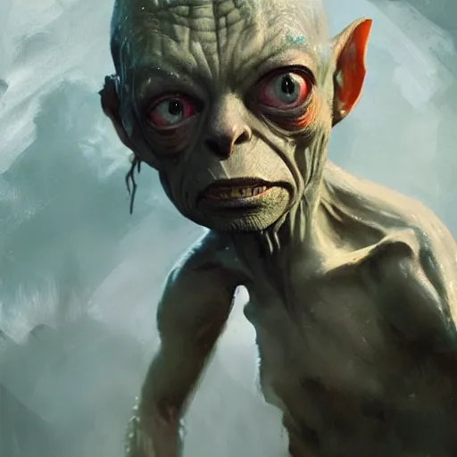 Image similar to gollum paint by greg rutkowski