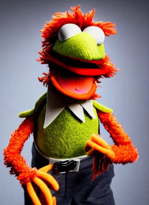 Image similar to studio portrait still of muppet!!!!! gordon freeman!!!!!! as a muppet muppet as a muppet, 8 k, studio lighting, key light,