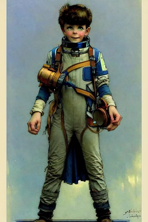 Prompt: ( ( ( ( ( 2 0 5 0 s retro future 1 0 year old boy super scientest in space pirate mechanics costume full portrait. muted colors. ) ) ) ) ) by jean baptiste monge, robert mcginnis!!!!!!!!!!!!!!!!!!!!!!!!!!!