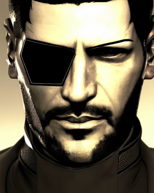 Prompt: portrait of adam jensen, deus ex influence, cyberpunk influence, artstation trending, deviantart, highly detailed, focus, smooth, by hirohiko araki, yoshitaka amano